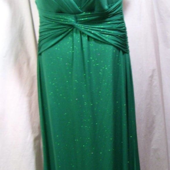 Shelli Segal Laundry Prom Green Sparkle Sexy Evening Gown Size 14 NWOT - Picture 5 of 5
